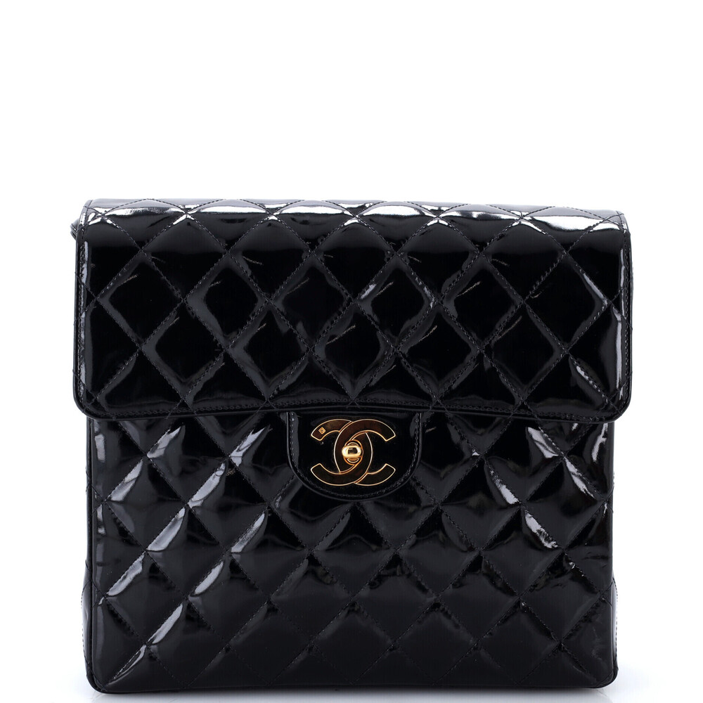 Chanel Medium Vintage Classic Flap Backpack Quilted Patent